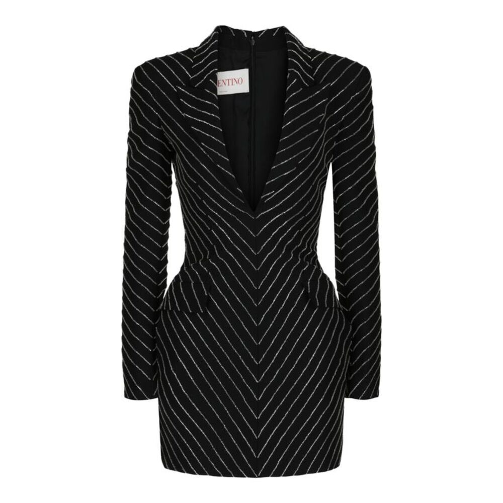 Valentino Beaded Striped Blazer Dress Multi Womens